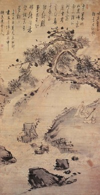 이인문, 송하담소도(松下談笑圖), 19세기, 종이에 담채, 국립중앙박물관.