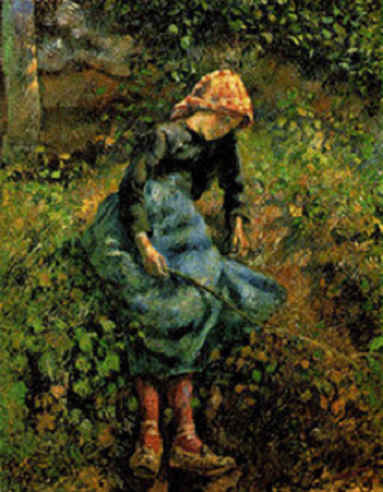 카미유 피사로, (작은 나뭇가지를 든 소녀>) 19세기, 캔버스에 유채, 오르세 미술관