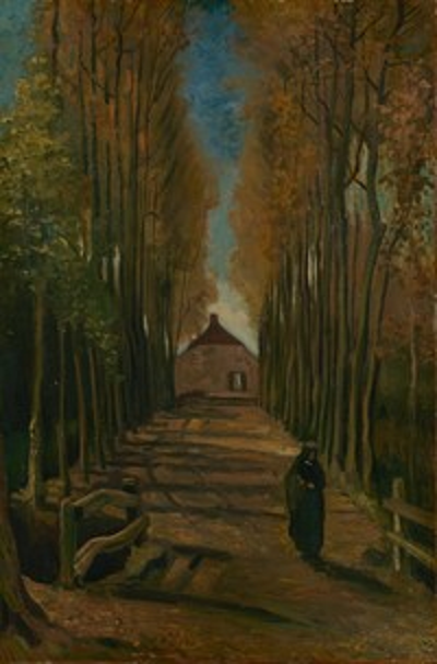 빈센트 반 고흐, (포플러 거리의 가을 풍경(Avenue of Poplars Autumn)), 19세기, 캔버스에 유채, 암스테르담 반 고흐 미술관.