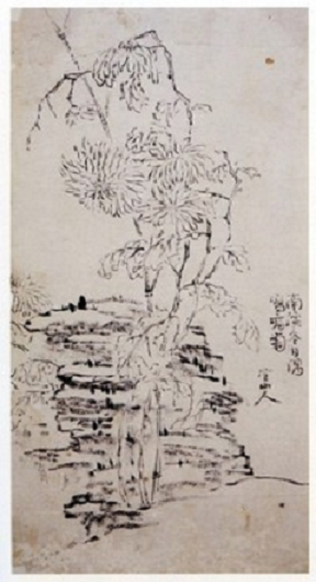이인상, (병국도(病菊圖)), 18세기, 종이에 수묵, 국립중앙박물관