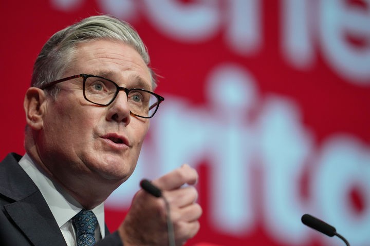 지난 9월30일 리버풀에서 열린 연례 노동당 전당대회에서 기조 연설하는 키어 스타머 영국총리. [사진=뉴시스]