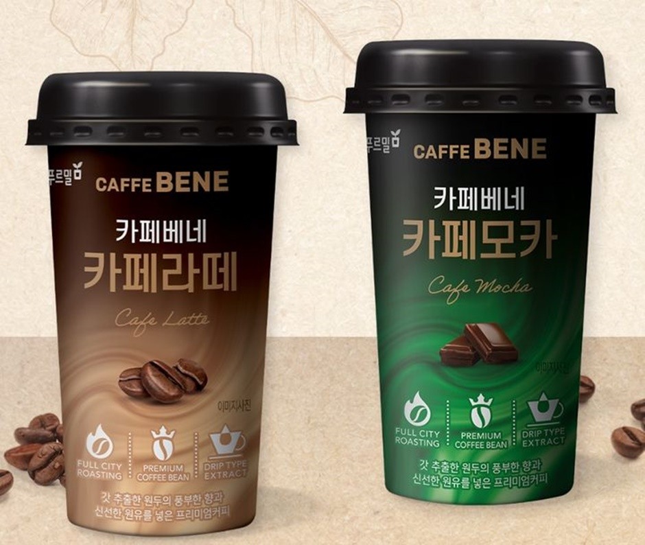 푸르밀 카페베네 카페라떼·모카. [사진=푸르밀 홈페이지 캡처]